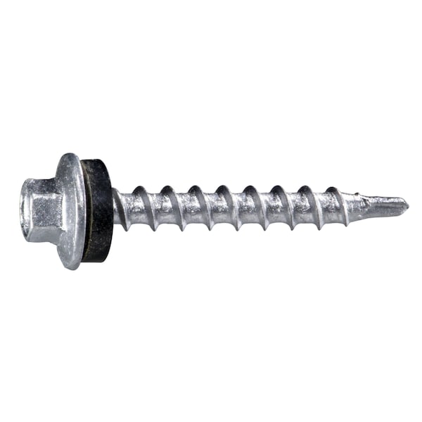 Buildright Self-Drilling Screw, #10 x 1-1/2 in, Silver Ruspert Steel Flange Hex Head External Hex Drive 09585 - main